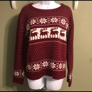 Red Winter Sweater ❄️ 🦌🤍